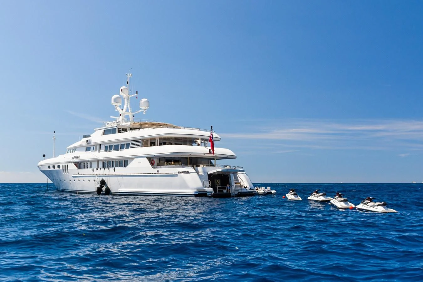 a boat on the water aboard APOGEE Yacht for Sale