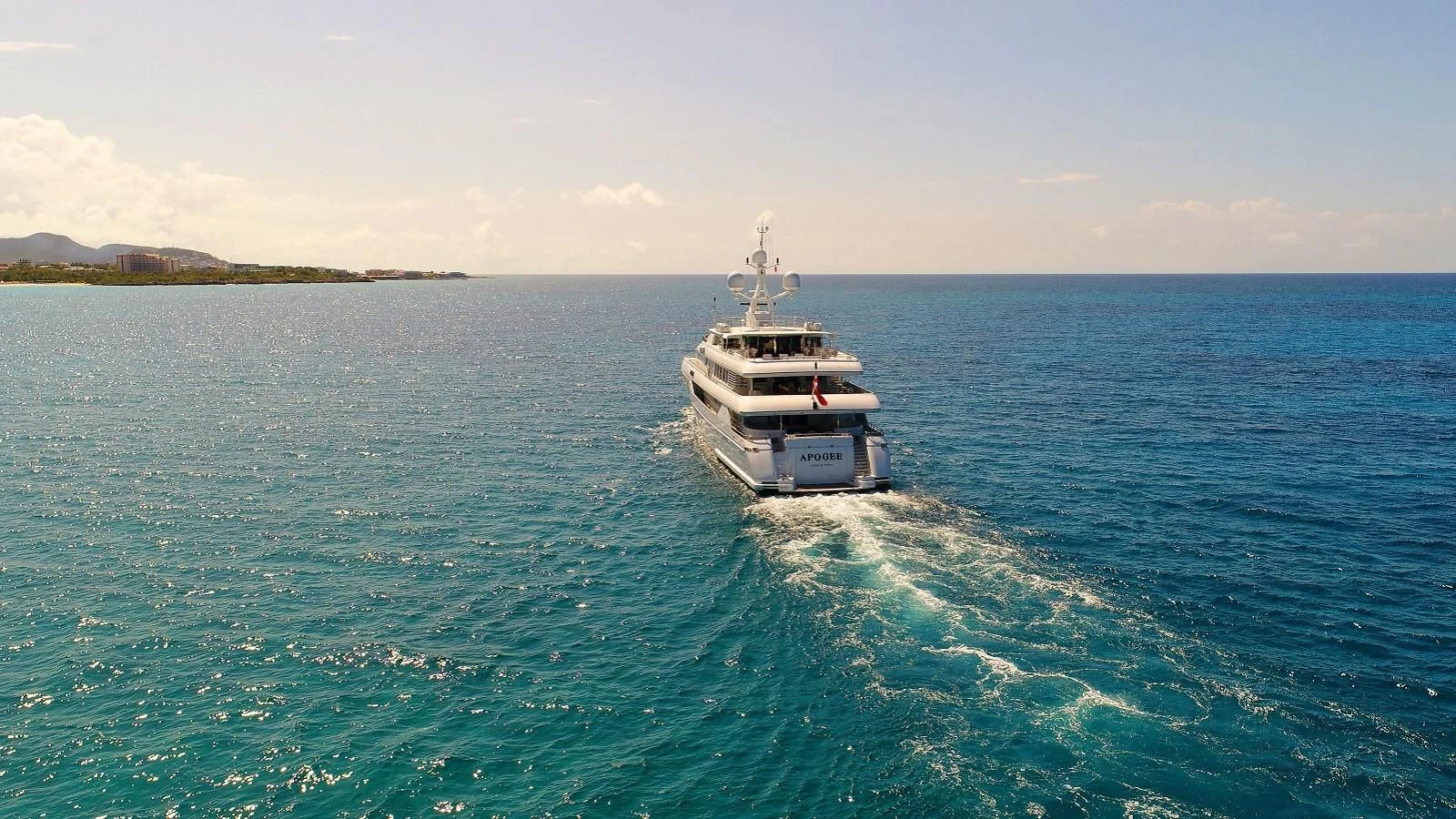 a boat on the water aboard APOGEE Yacht for Sale