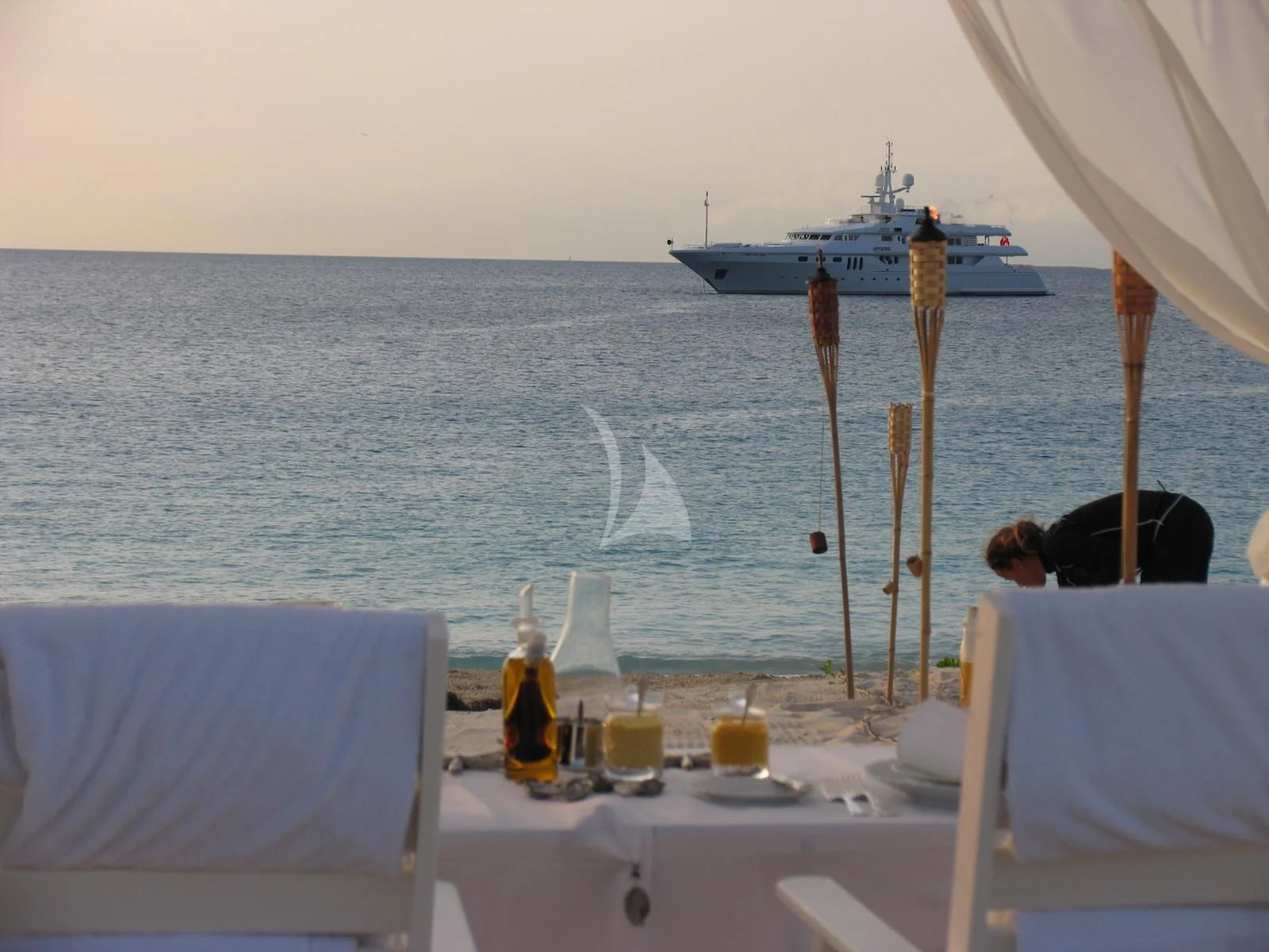 a boat on the water aboard APOGEE Yacht for Sale