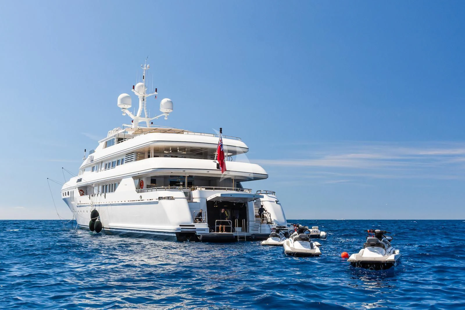 a boat in the water aboard APOGEE Yacht for Sale