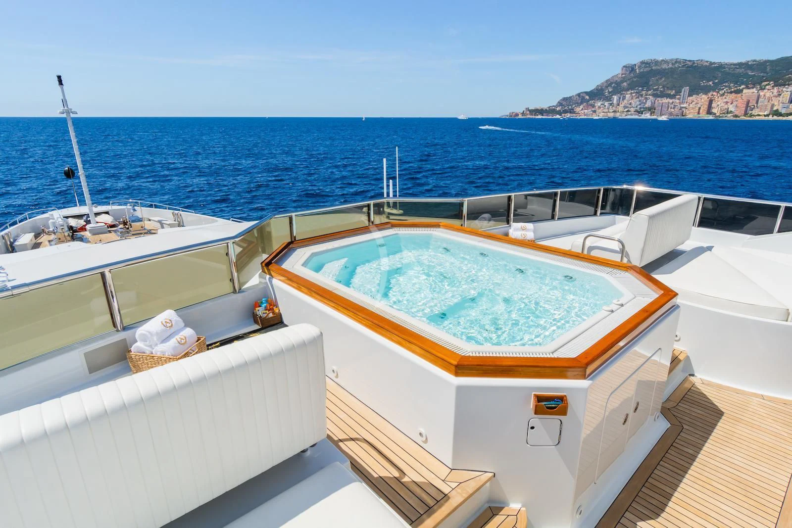 a boat on the water aboard APOGEE Yacht for Sale