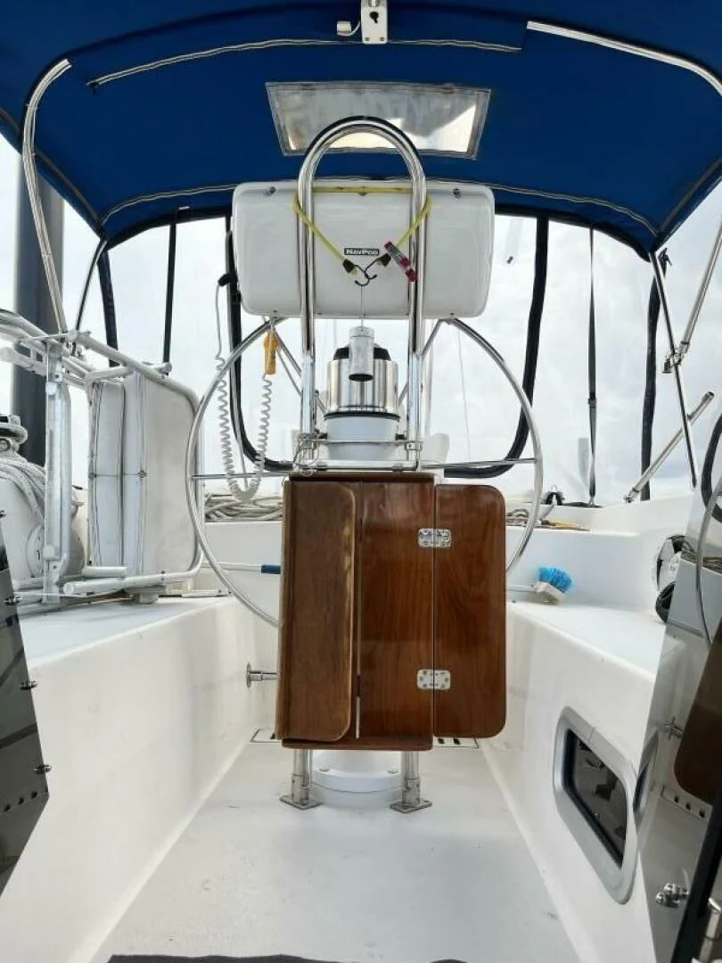 a machine with a large metal cylinder aboard SERENITY Yacht for Charter