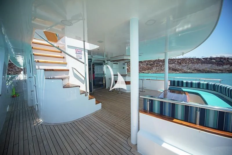 a boat on the water aboard GRAND DAPHNE Yacht for Charter
