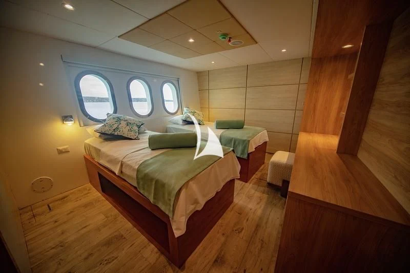 a room with bunk beds aboard GRAND DAPHNE Yacht for Charter