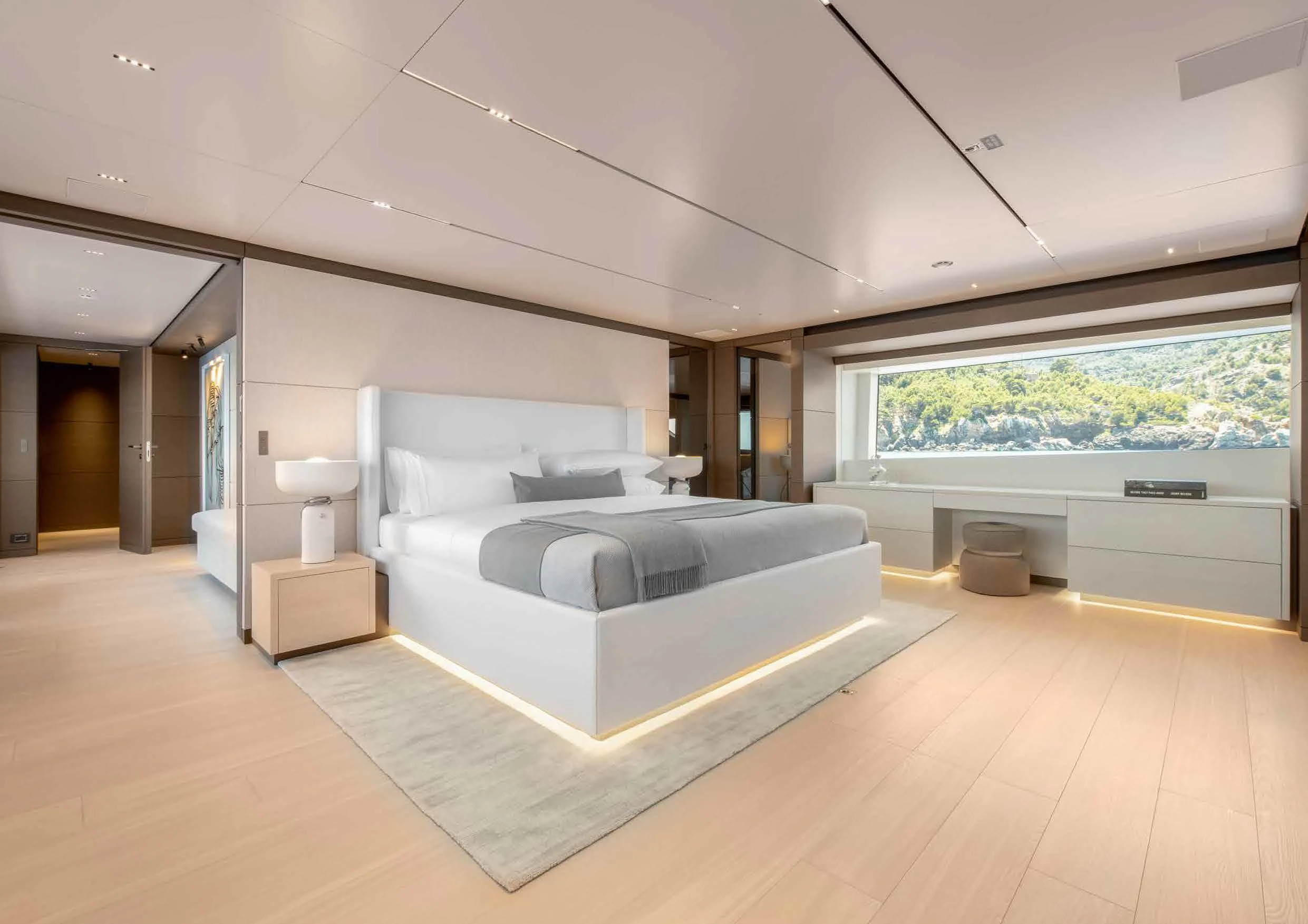 a large room with a couch aboard PALOMA Yacht for Sale