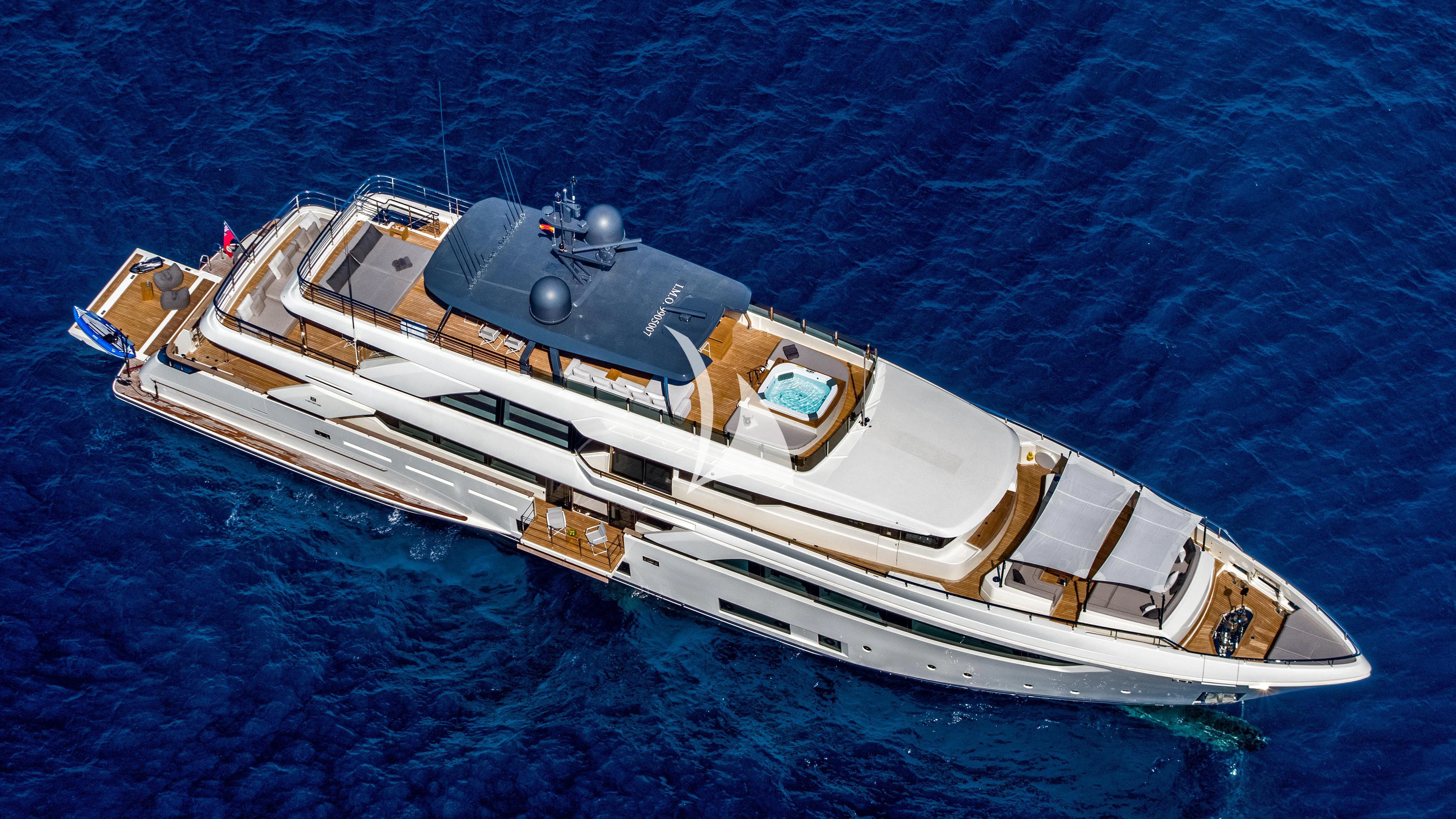 a high angle view of a boat aboard PALOMA Yacht for Sale