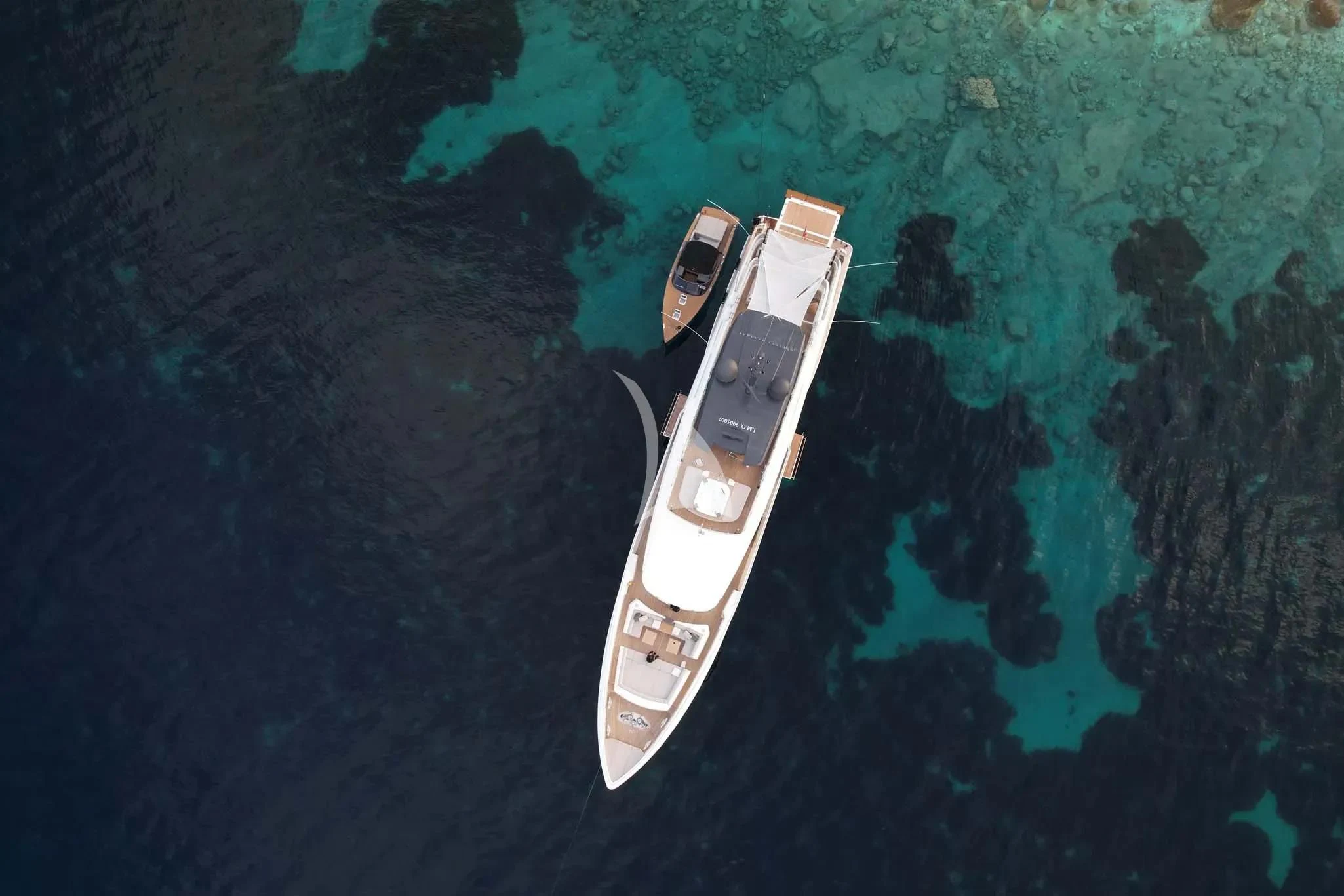 a space shuttle flying over a body of water aboard PALOMA Yacht for Sale