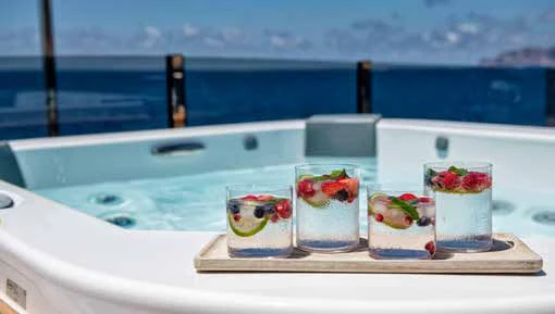 a group of desserts on a table aboard PALOMA Yacht for Sale