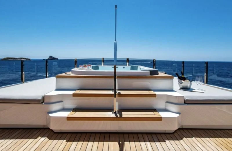 a boat on a dock aboard PALOMA Yacht for Sale