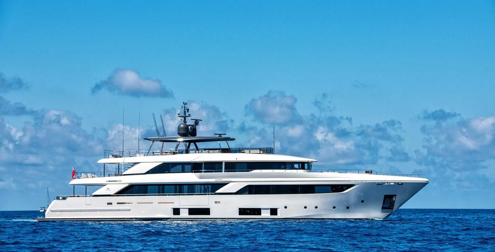 a white yacht in the water aboard PALOMA Yacht for Sale