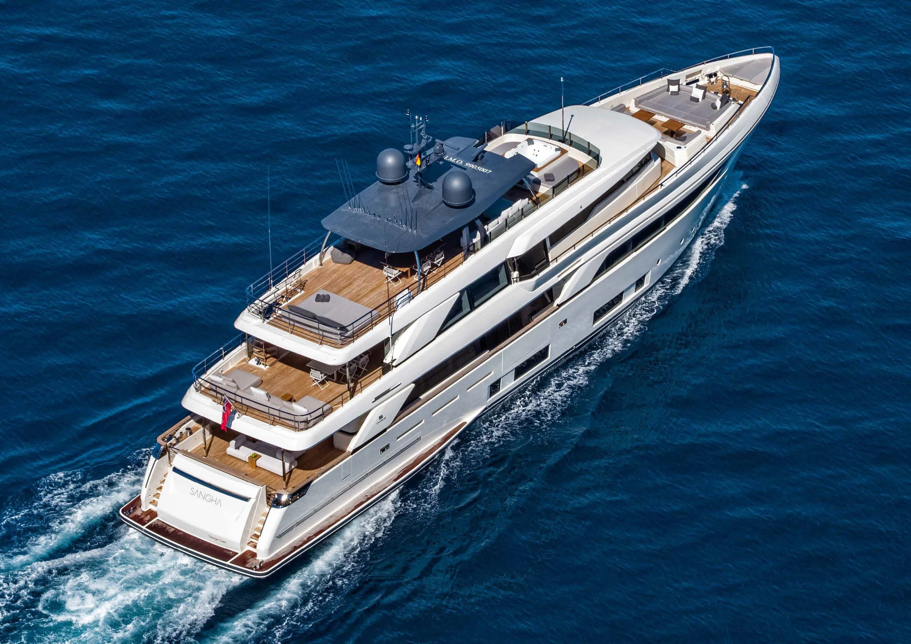 a large ship in the water aboard PALOMA Yacht for Sale