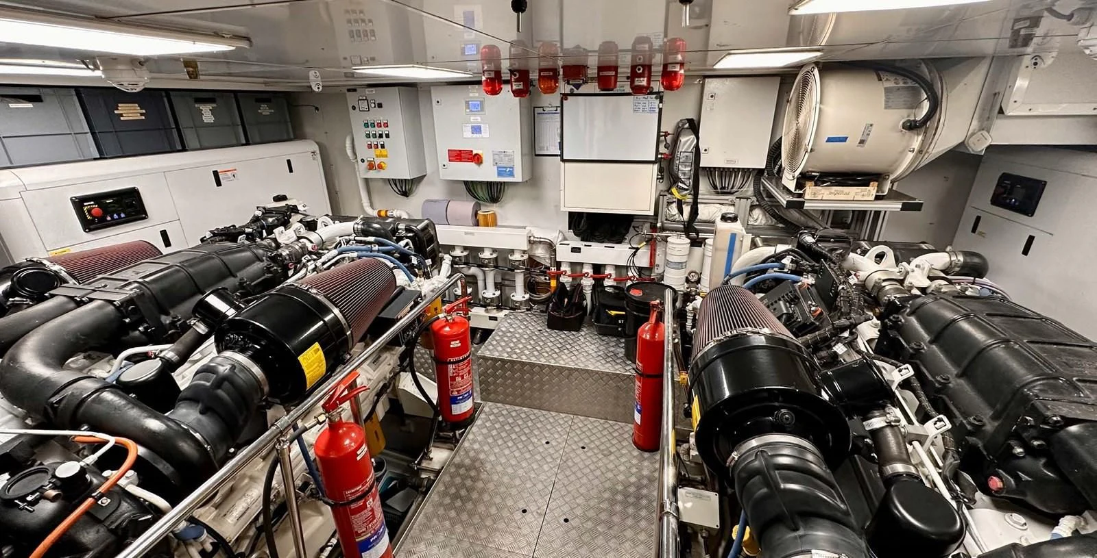 a room full of cameras and machinery aboard PALOMA Yacht for Sale