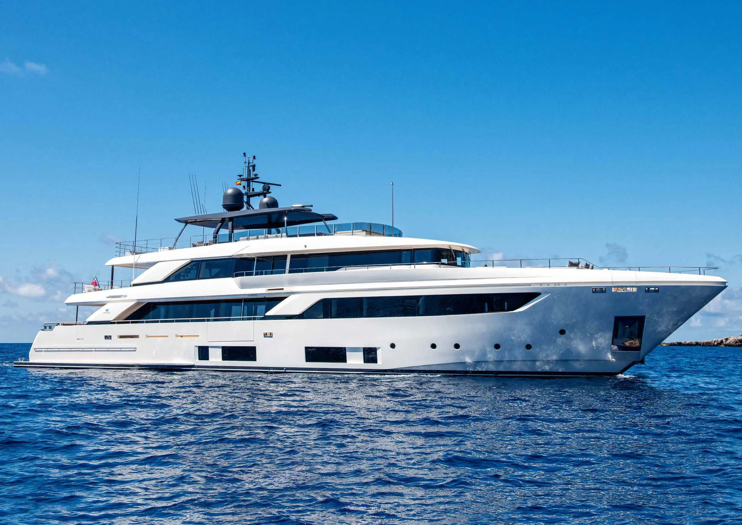 a white yacht in the water aboard PALOMA Yacht for Sale