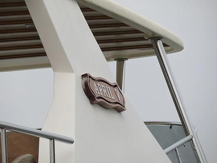 a shoe from a ceiling aboard APRIL V Yacht for Sale