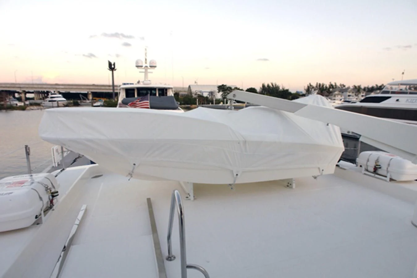 a large white aircraft aboard SANTO ANTONIO Yacht for Sale