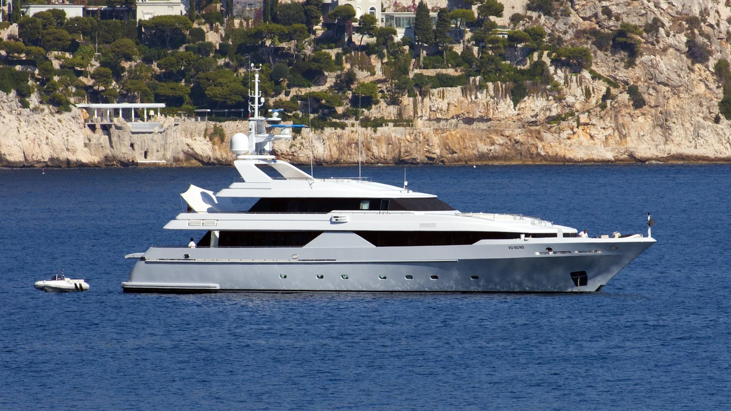 a white yacht in the water aboard ALDEBARAN PRIMO Yacht for Sale