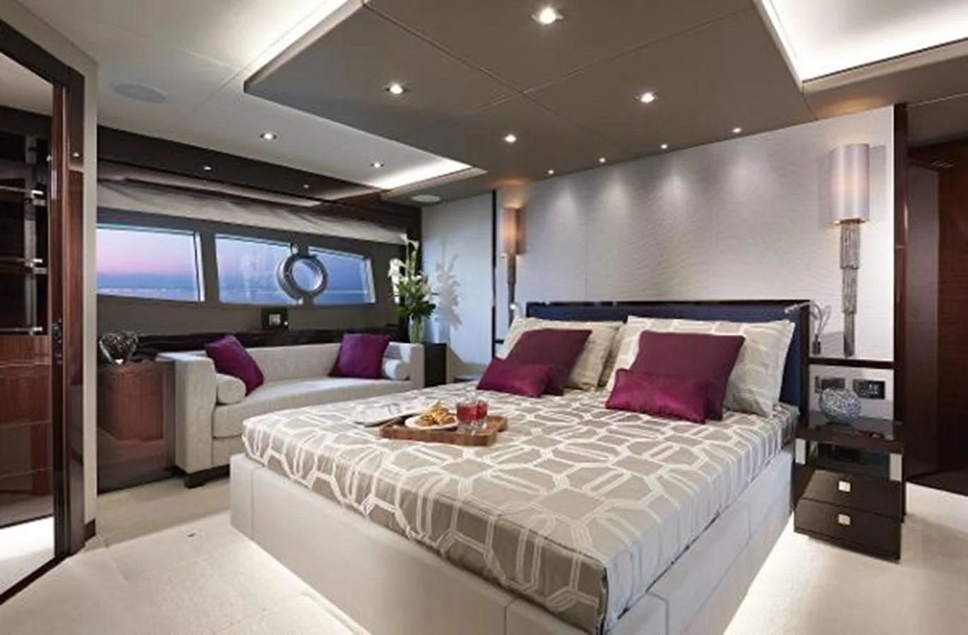 a large bed in a room aboard 95 YACHT Yacht for Sale