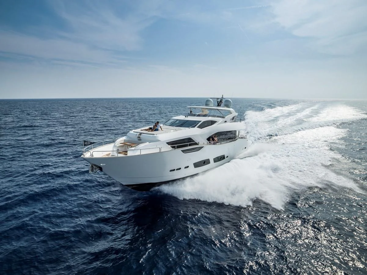 a white yacht on the water aboard 95 YACHT Yacht for Sale