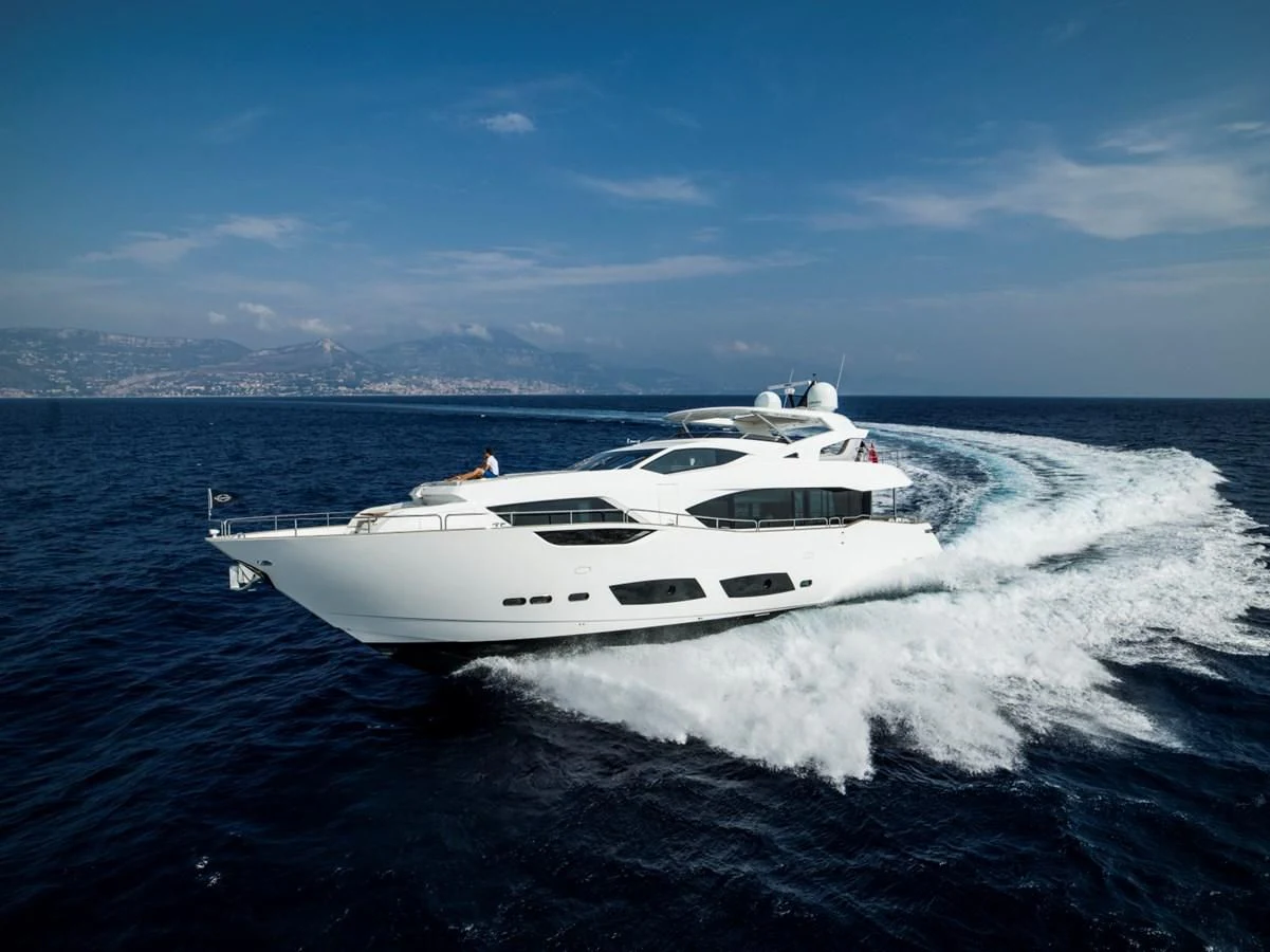 a white yacht on the water aboard 95 YACHT Yacht for Sale