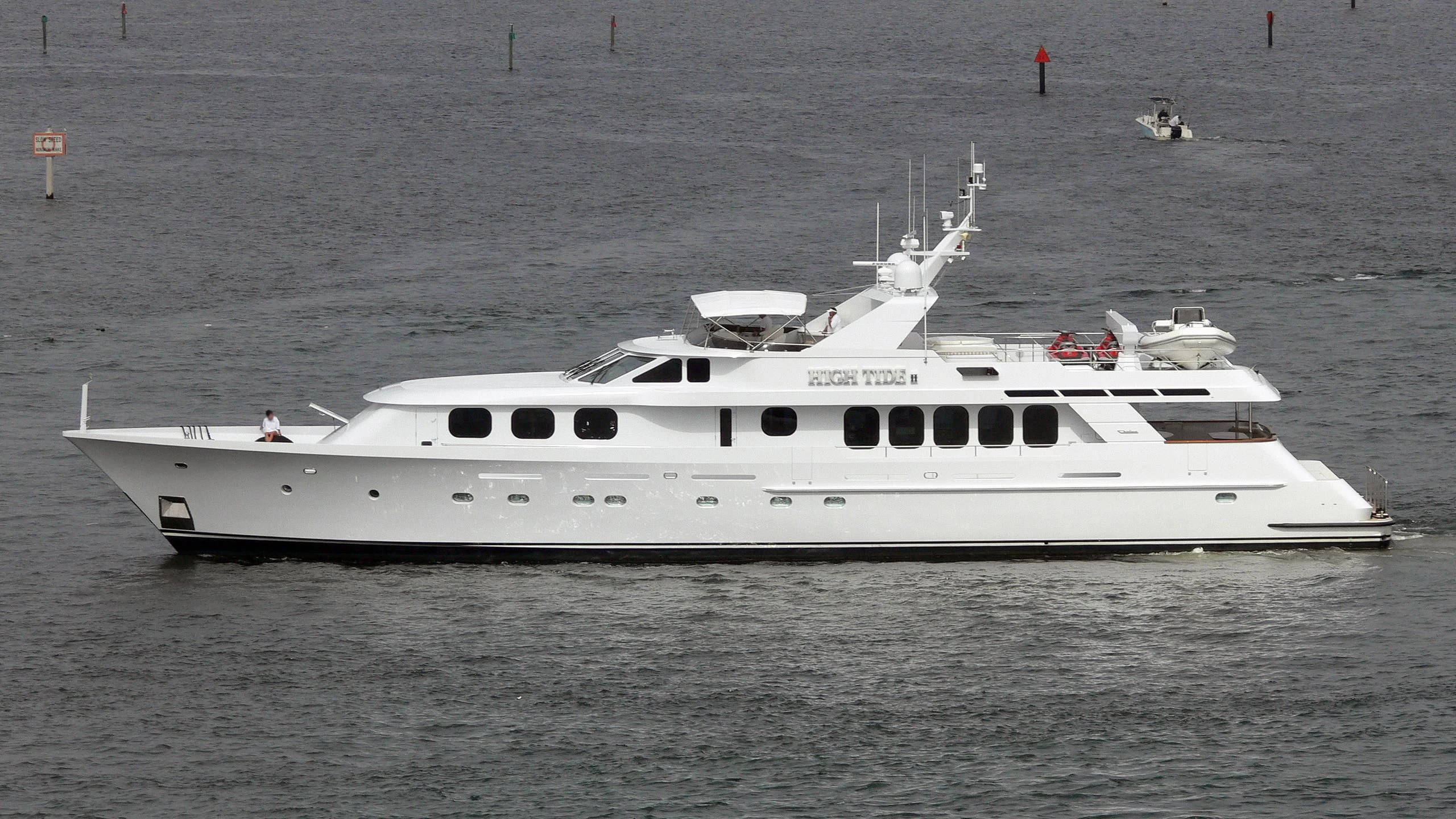 a white yacht in the water aboard SEAQUEST Yacht for Sale