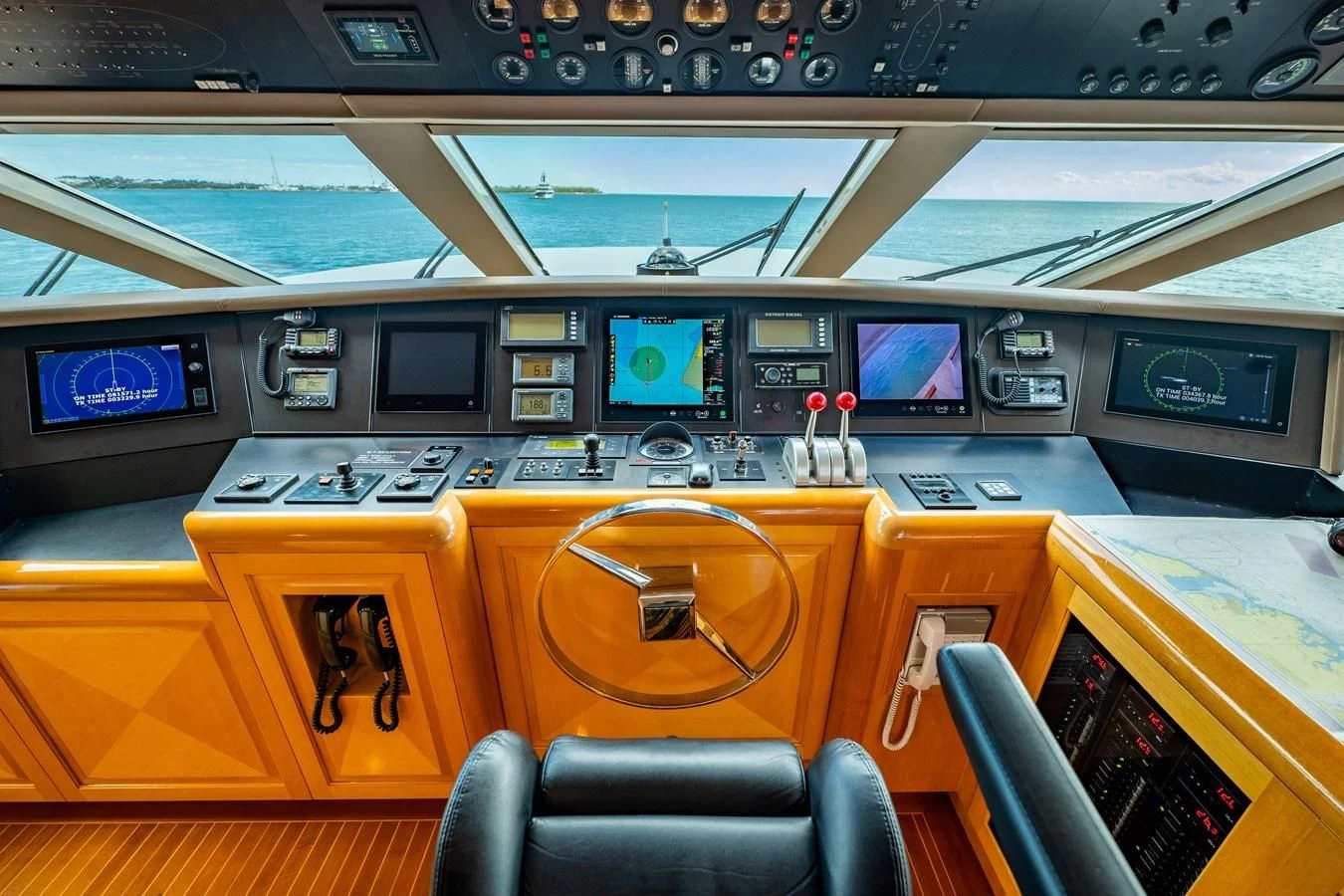inside of a control room aboard SEAQUEST Yacht for Sale