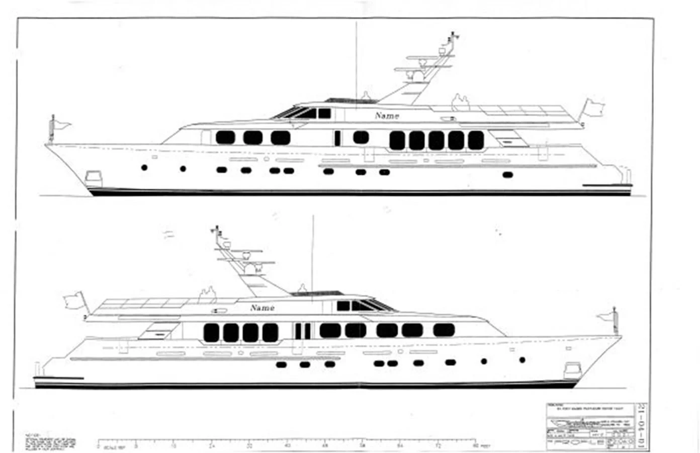 diagram, engineering drawing aboard SEAQUEST Yacht for Sale