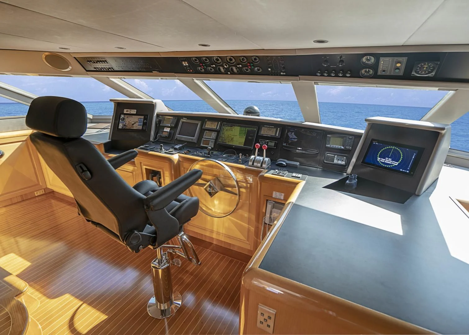 a cockpit of an airplane aboard SEAQUEST Yacht for Sale