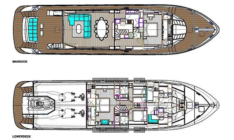 diagram, engineering drawing aboard KIMOJO Yacht for Sale