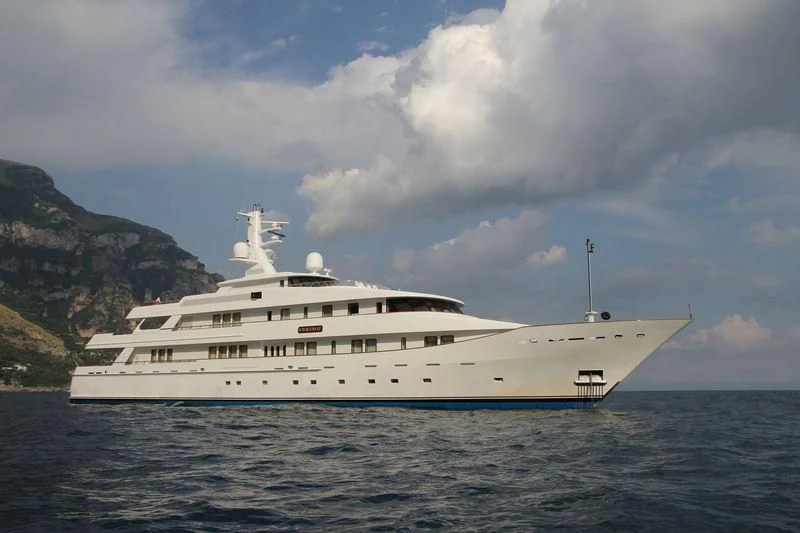 a white yacht in the water aboard KWIKUMAT Yacht for Sale