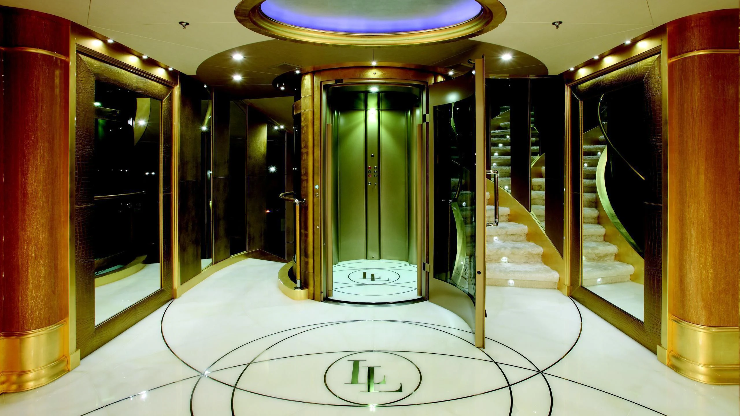 a large gold and black machine aboard MONARCH Yacht for Sale