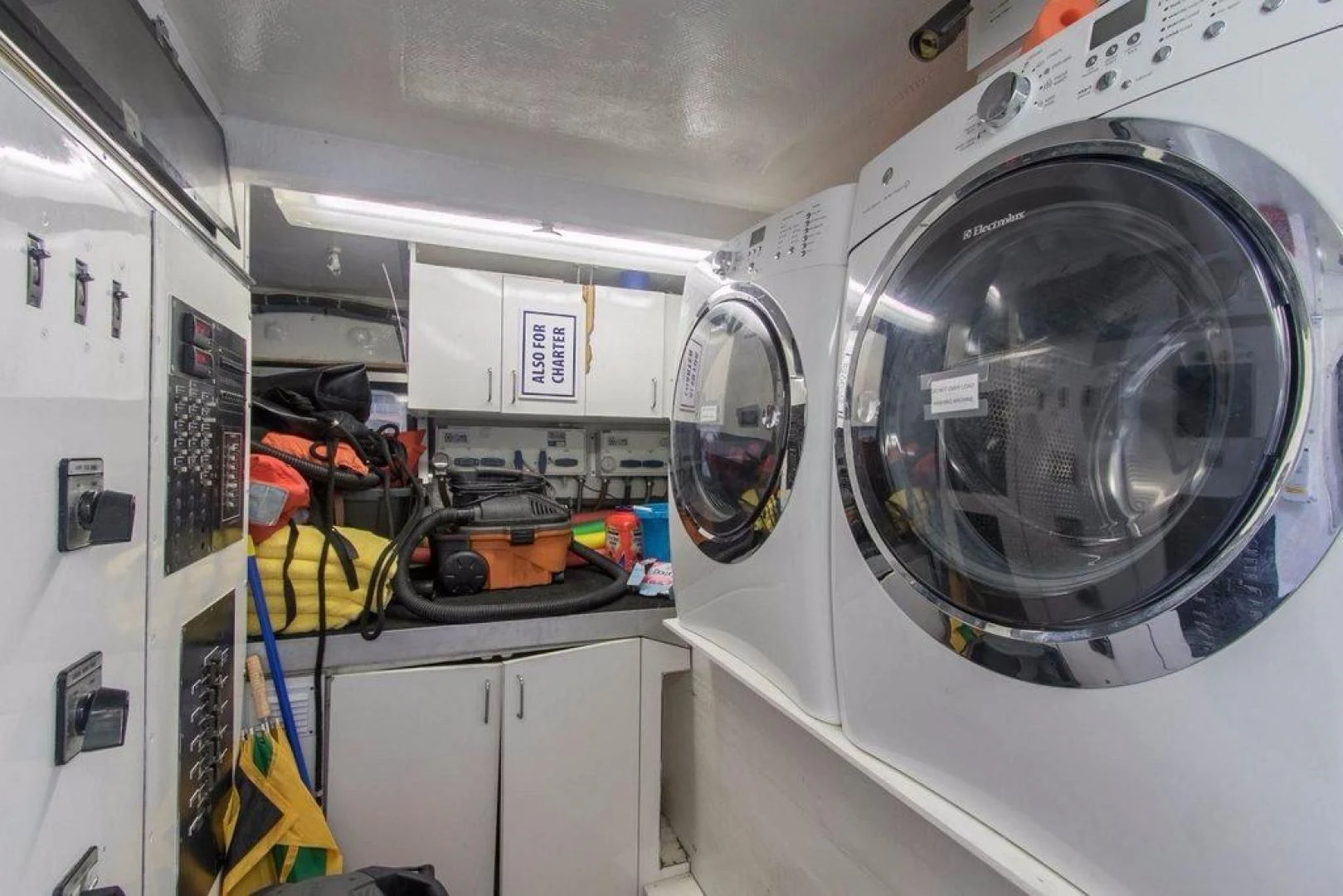 a white machine with a large fan aboard MONARCH Yacht for Sale