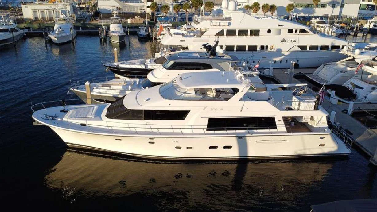 a boat in the water aboard LADY B Yacht for Charter