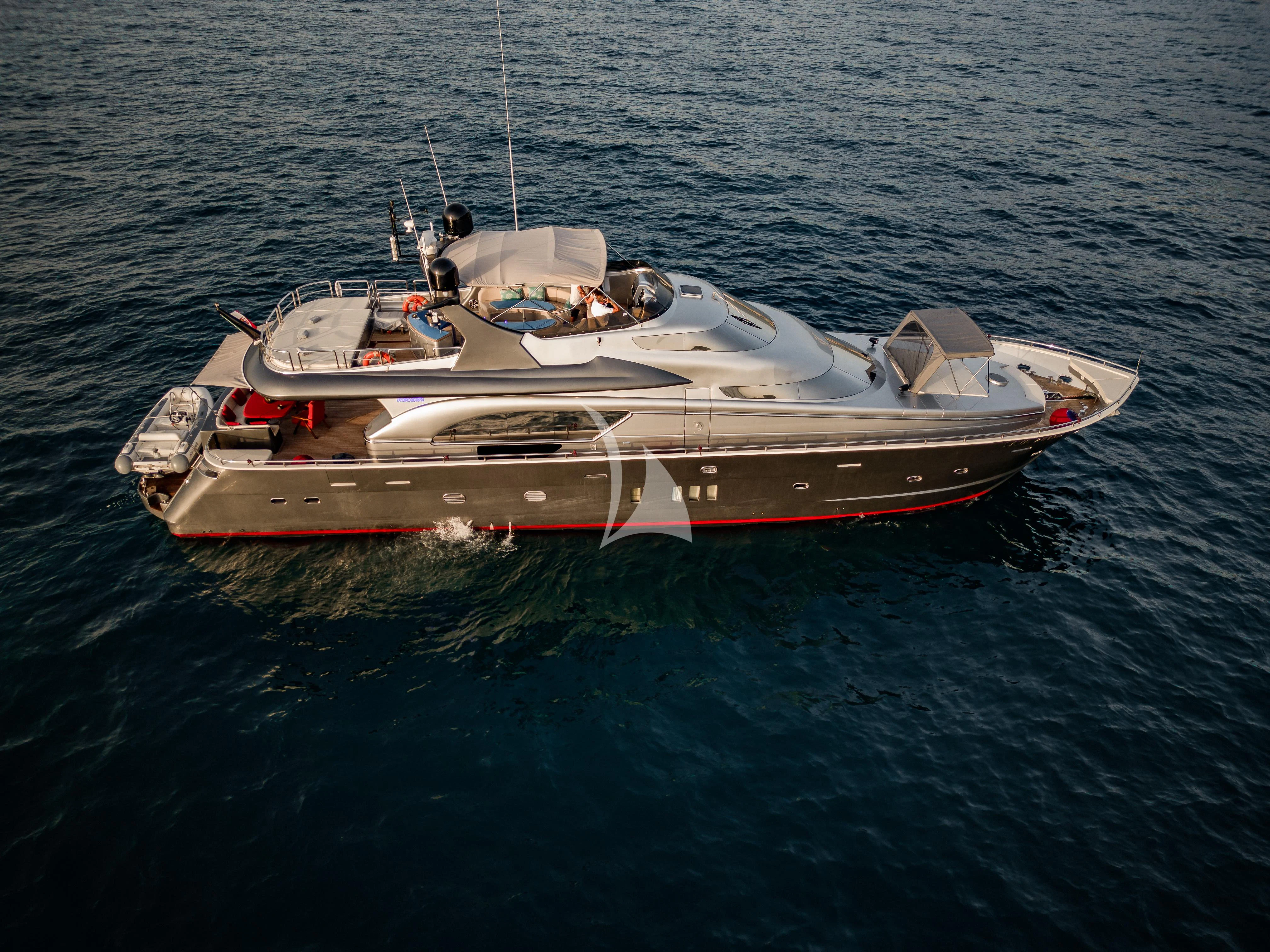 a boat in the water aboard LADY B Yacht for Charter