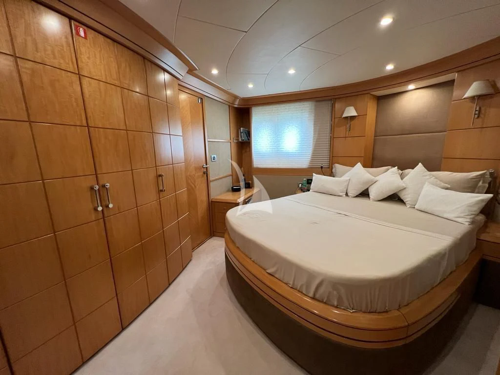 a bed in a bathroom aboard LADY B Yacht for Charter