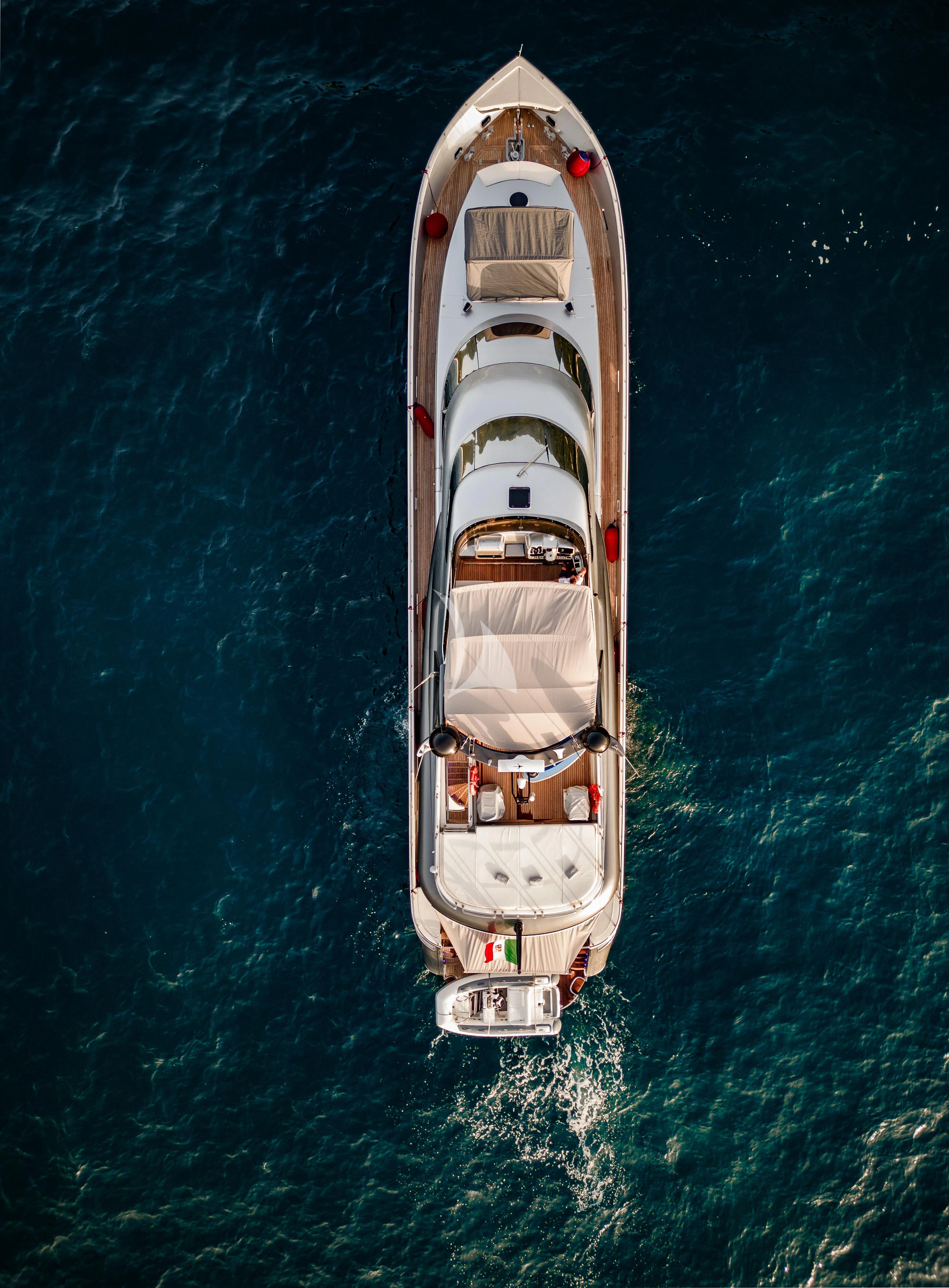 a ship in the water aboard LADY B Yacht for Charter
