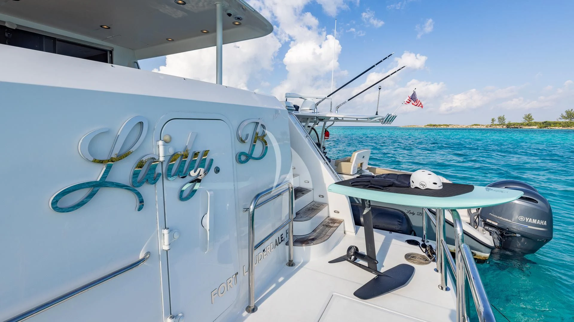 a boat on the water aboard LADY B Yacht for Charter