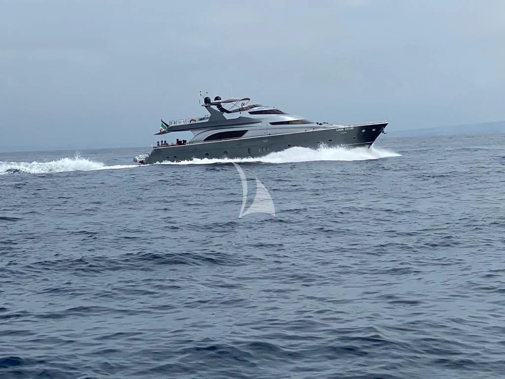 a boat in the water aboard LADY B Yacht for Charter