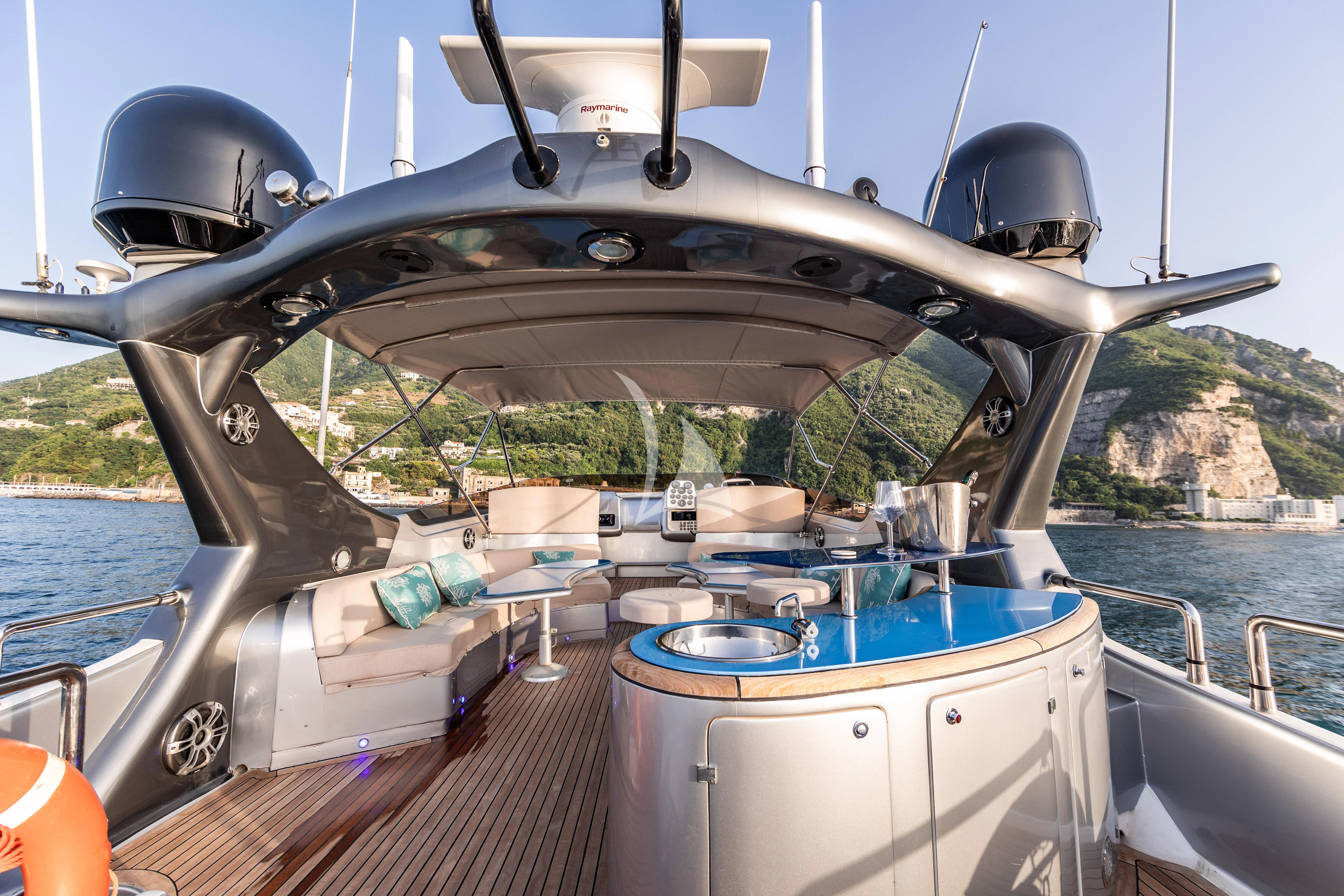 a boat with a large engine aboard LADY B Yacht for Charter