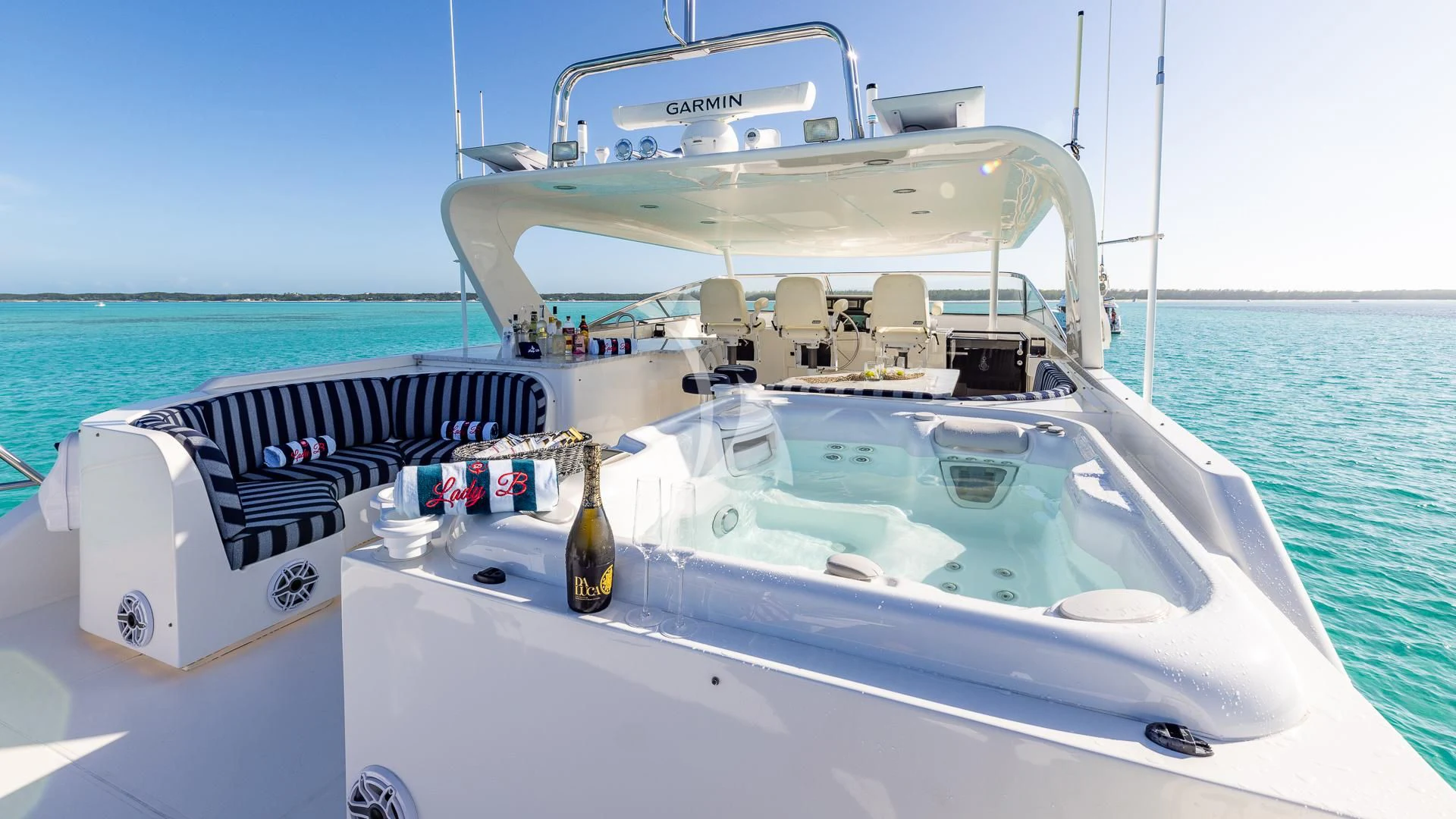 a boat on the water aboard LADY B Yacht for Charter