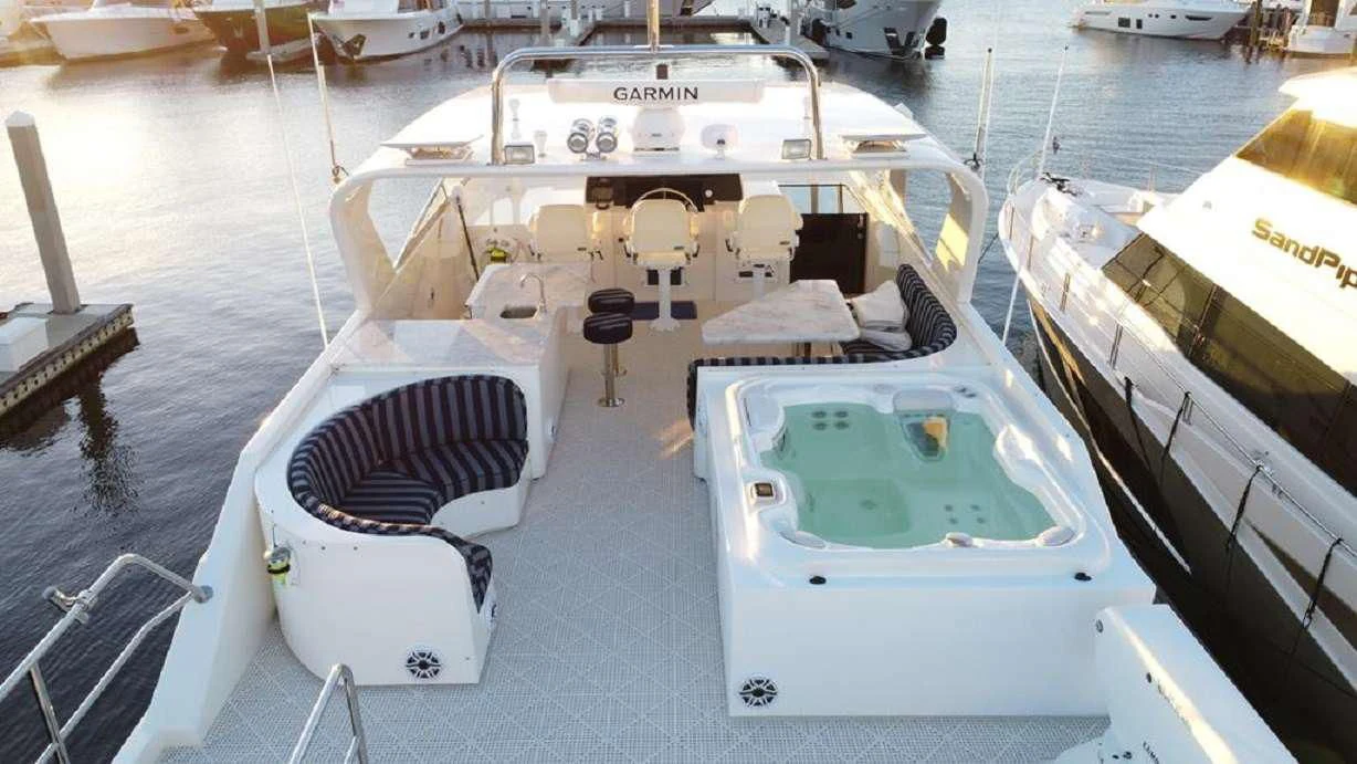a boat on the water aboard LADY B Yacht for Charter