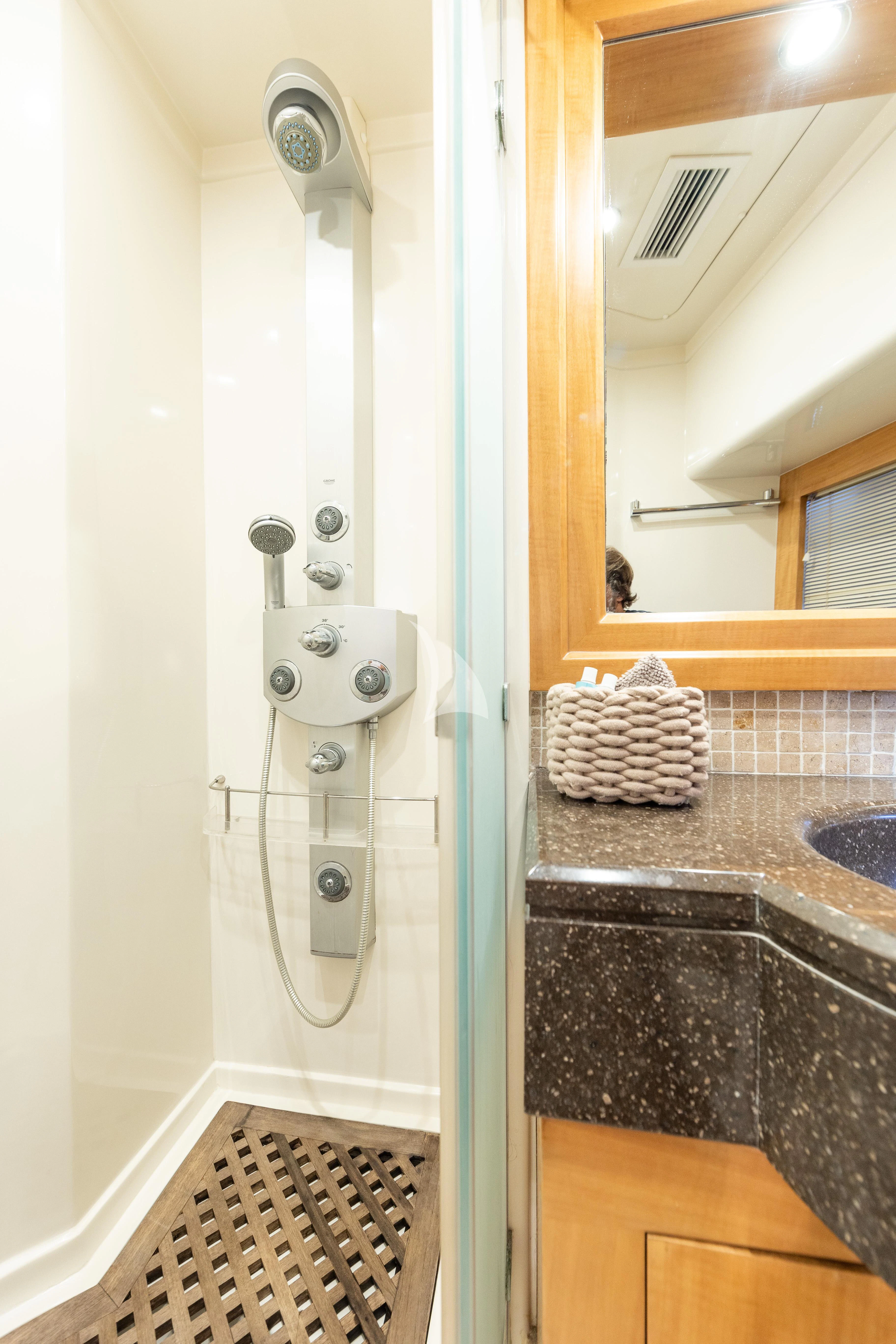 a white electric device aboard LADY B Yacht for Charter