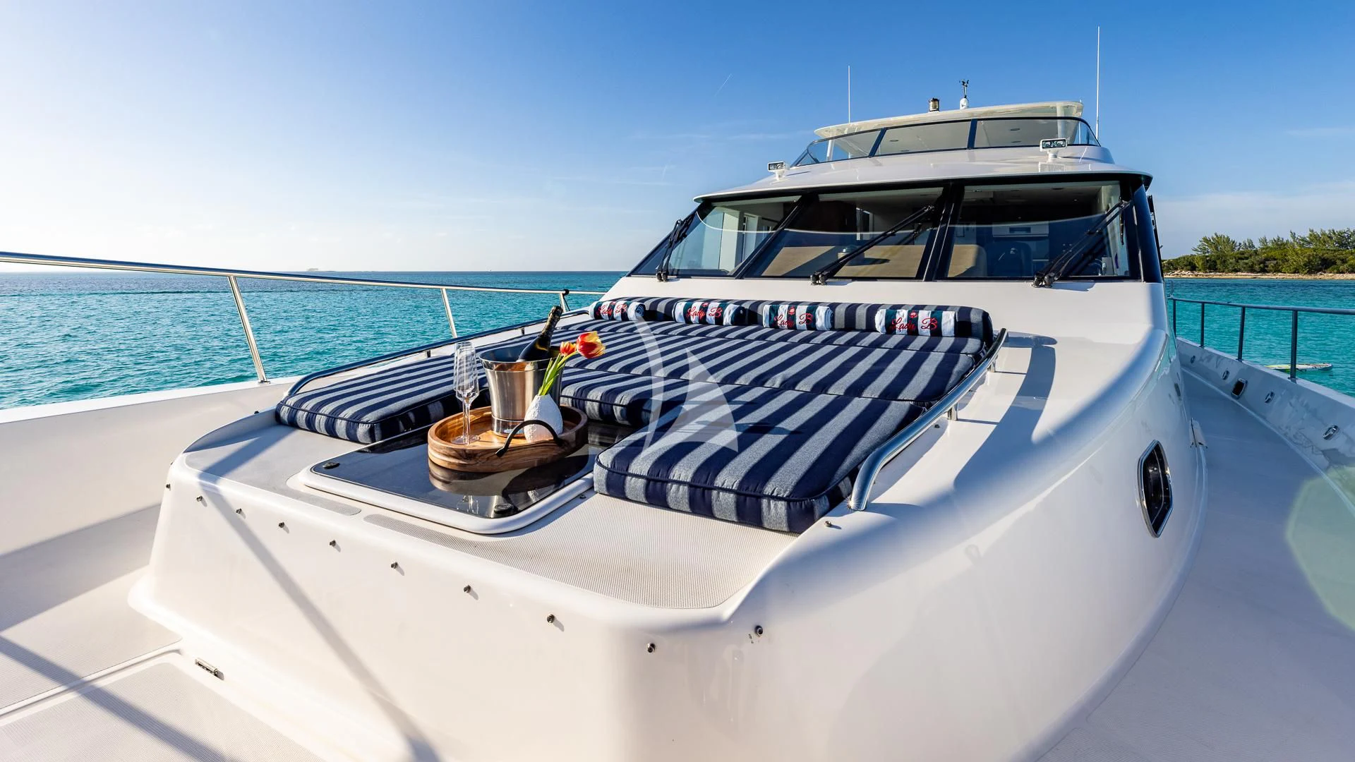 a boat on the water aboard LADY B Yacht for Charter