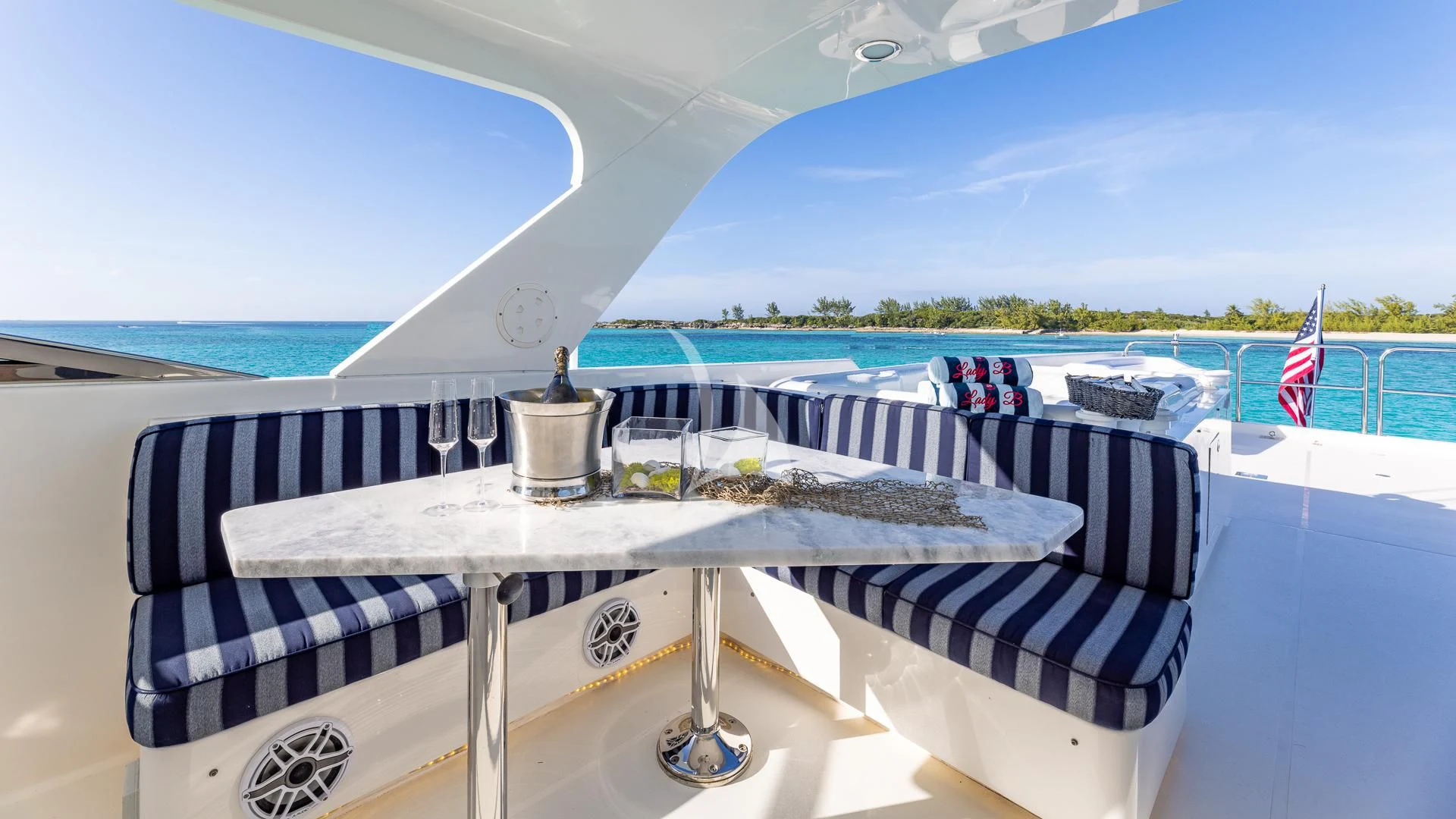 a boat on the water aboard LADY B Yacht for Charter