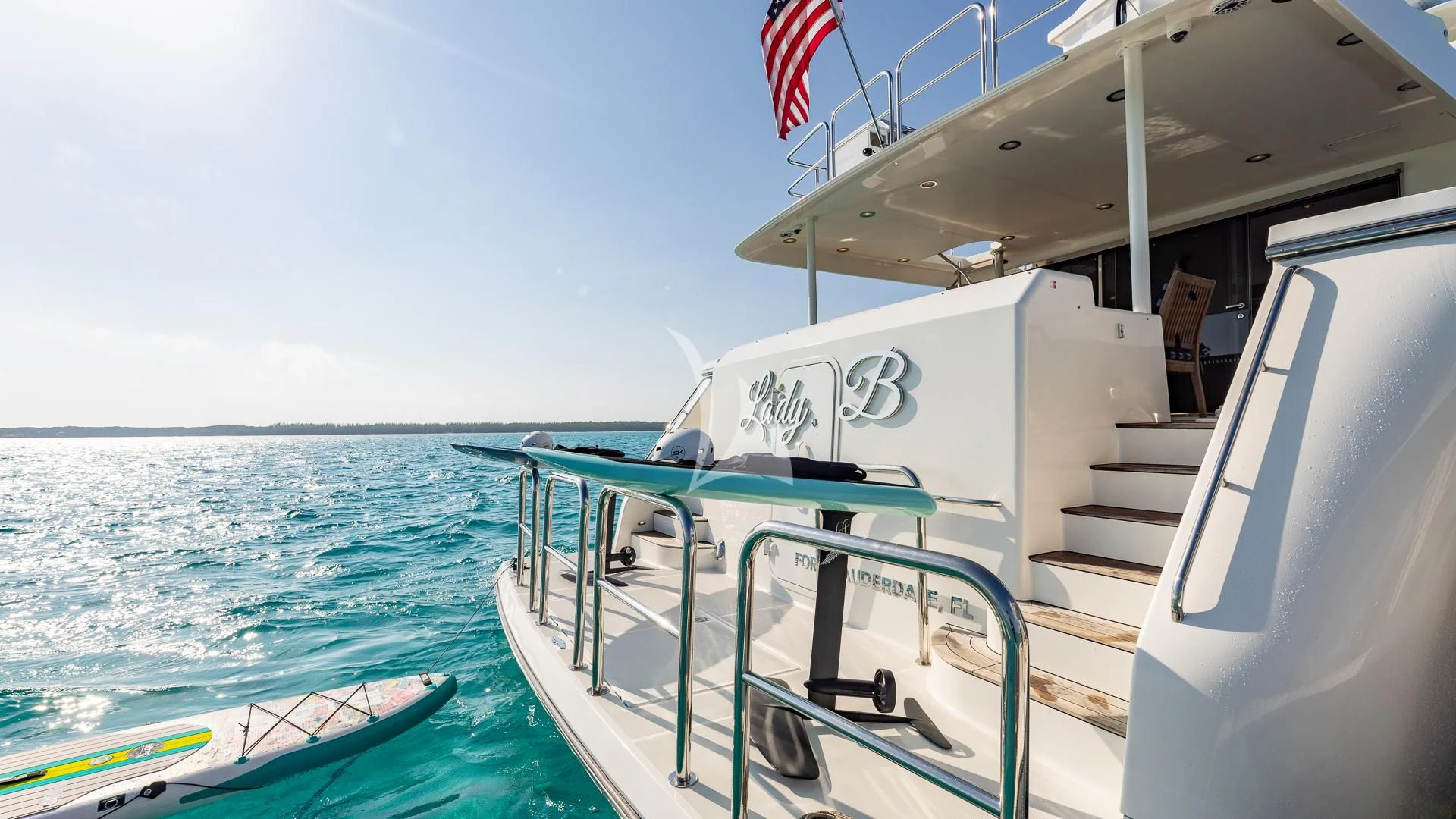 a boat on the water aboard LADY B Yacht for Charter