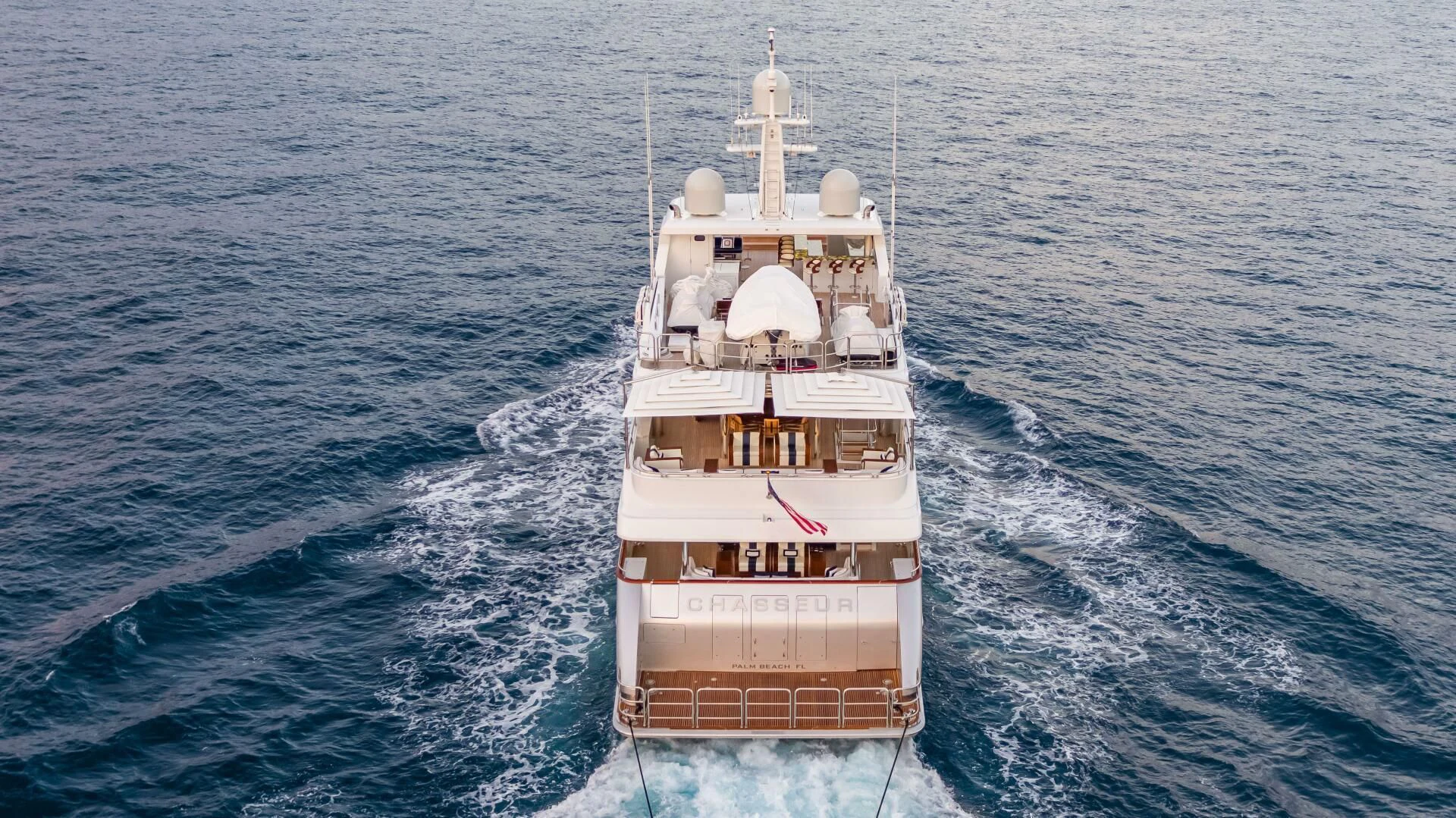 a ship on the water aboard CHASSEUR Yacht for Charter