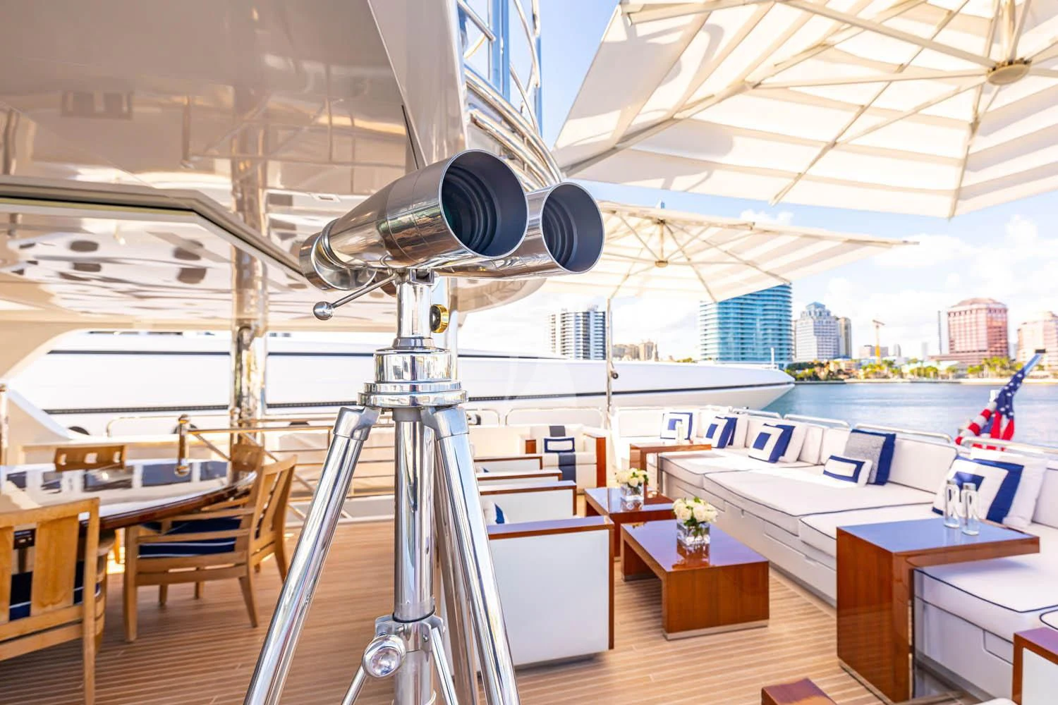 a space ship in a building aboard CHASSEUR Yacht for Charter