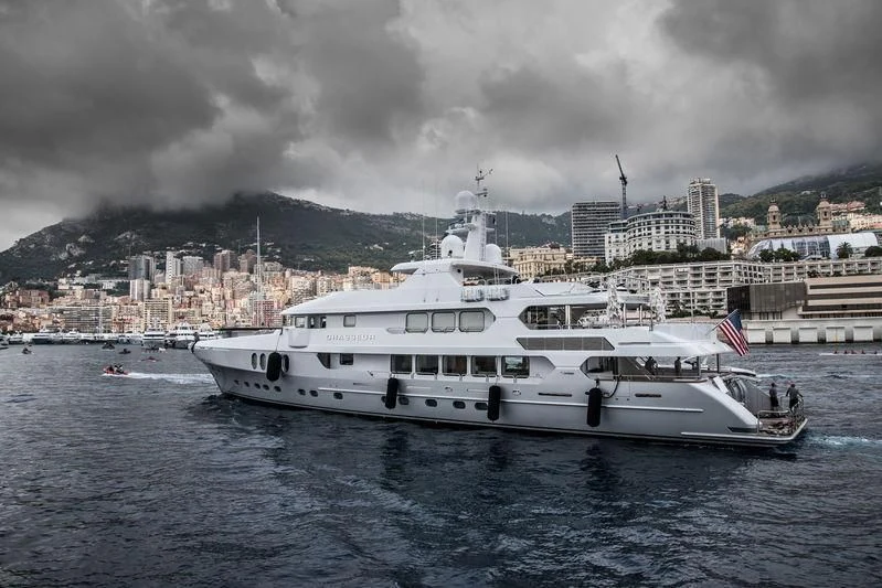 a boat on the water aboard CHASSEUR Yacht for Charter