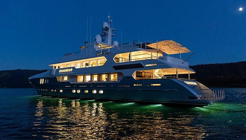 a large boat on the water aboard CHASSEUR Yacht for Charter