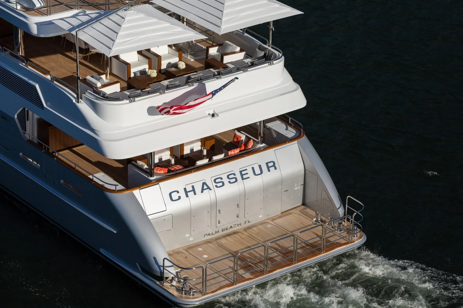 a boat on the water aboard CHASSEUR Yacht for Charter