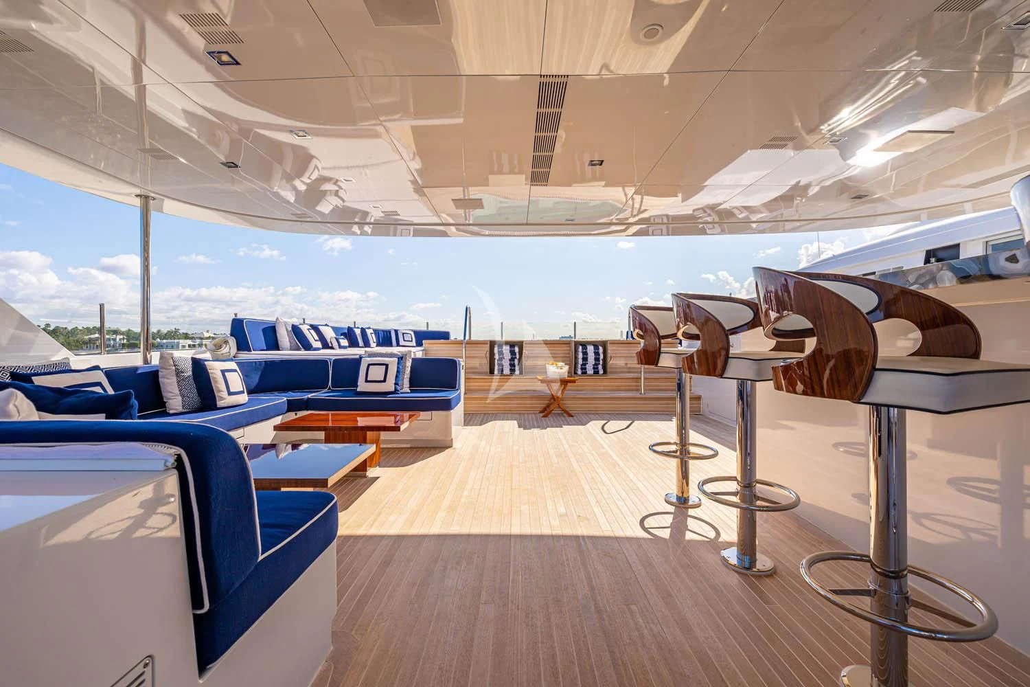 inside of a boat aboard CHASSEUR Yacht for Charter